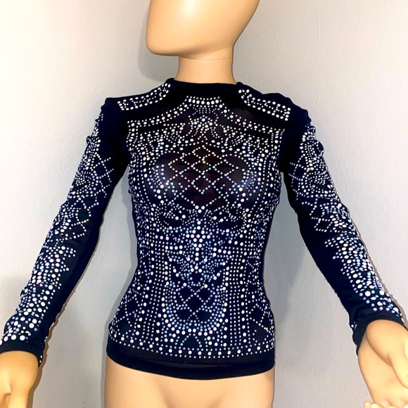 Windsor Black Blouse Studs and Sequins - Picture 1 of 6